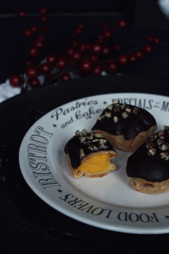 Mini Éclairs with Saffron Pastry Cream