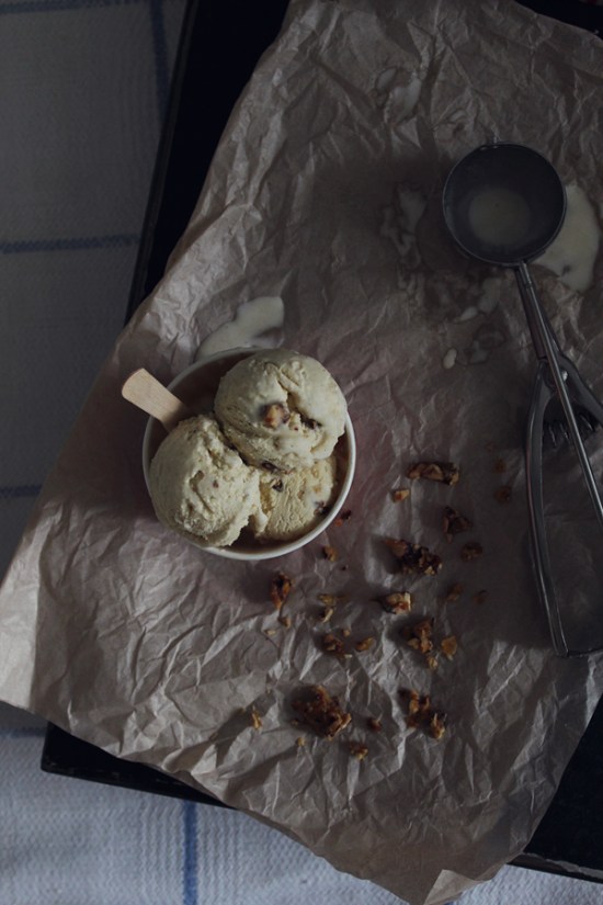 Cardamom Ice Cream with Brazil Nut Brittle