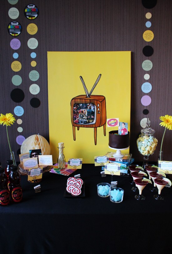 TV themed dessert table from thechocolatebox.se